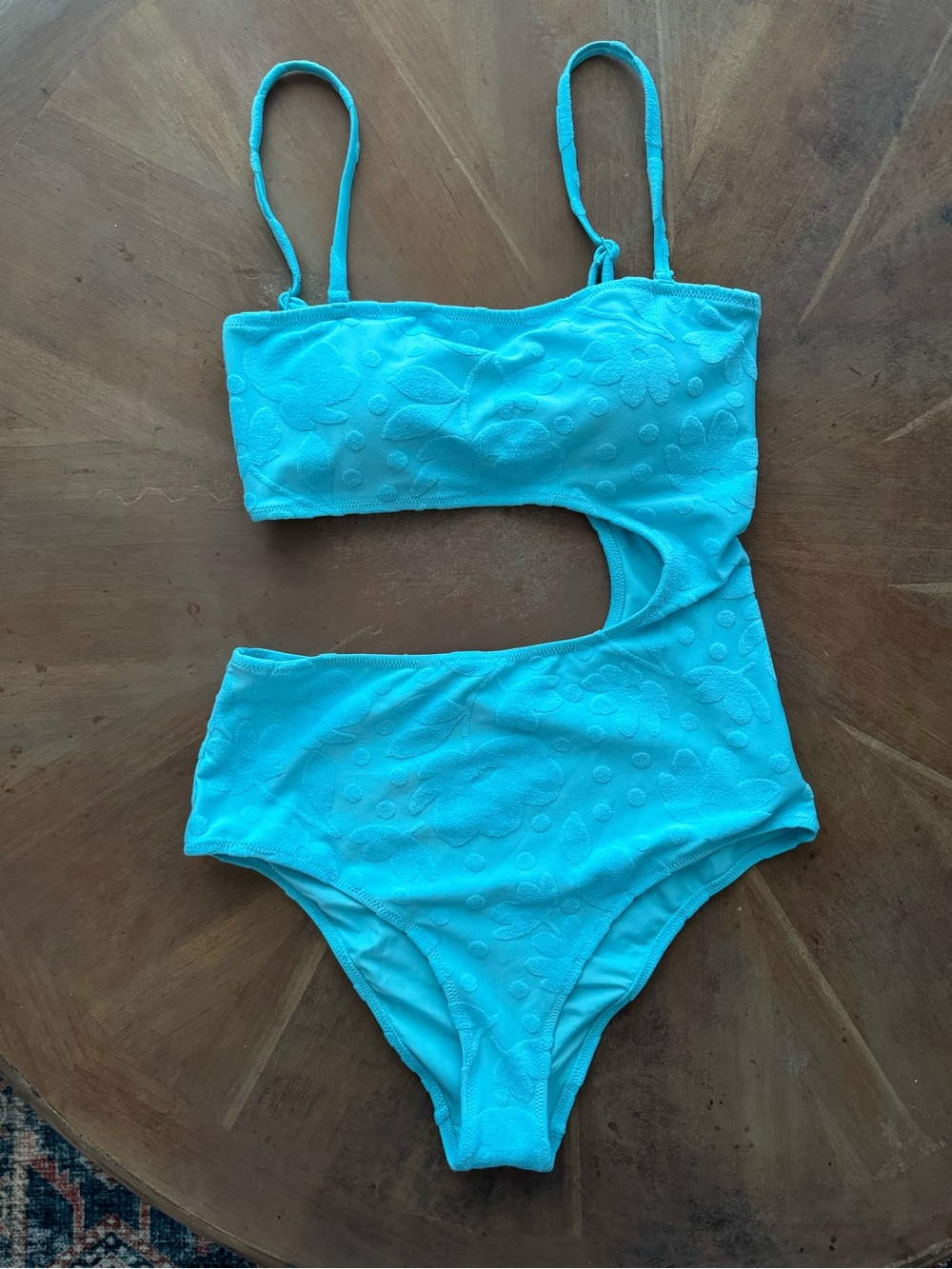 Turquoise Cutout One-Piece Swimsuit